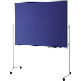 MAUL Moderationstafel Pro, B 1200 x H 1500 mm, Whiteboard/Textil, blau