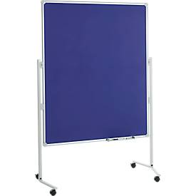 MAUL Moderationstafel Pro, B 1200 x H 1500 mm, Whiteboard/Textil, blau