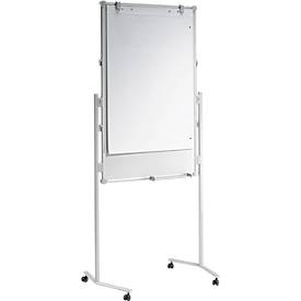 MAUL Moderationstafel Pro, B 750 x H 1200 mm, Textil/Whiteboard, blau/weiß