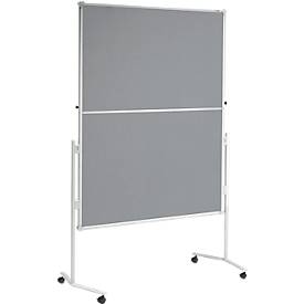 MAUL Moderationstafel Pro, klappbar, B 1200 x H 1500 mm, Textil/Textil, grau