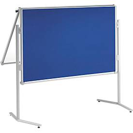 MAUL Moderationstafel Pro, klappbar, B 1200 x H 1500 mm, Textil/Whiteboard, blau