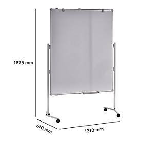 MAUL Moderationstafel Pro, Textil, blau/Whiteboard + Moderationskarten-Set mit 360 Karten und 200 Pin-Nadeln