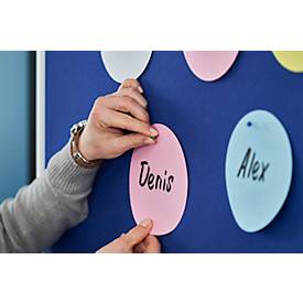 MAUL Moderationstafel Pro, Textil/Textil blau + Moderationskarten-Set mit 360 Karten und 200 Pin-Nadeln