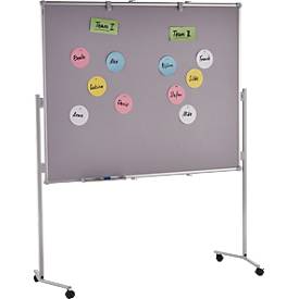 MAUL Moderationstafel Pro, Textil/Textil grau + Moderationskarten-Set mit 360 Karten und 200 Pin-Nadeln