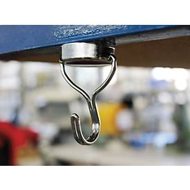 Maul Neodym-Magnet mit Karussell-Haken, Stahl, Ø 38,5 mm, Haftkraft 50 kg