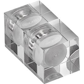 Maul Neodym-Magnet, Würfelform, Haftkraft 1,5 kg, B 15 x T 15 x H 15 mm, Acryl, glasklar, 4 Stück