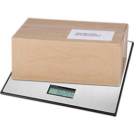 MAUL Paketwaage MAULglobal, bis 50 kg, Edelstahl-Auflage, Abschaltautomatik, LCD-Anzeige, Batteriebetrieb