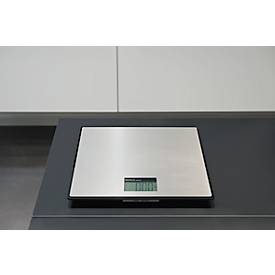 MAUL Paketwaage MAULglobal, bis 50 kg, Edelstahl-Auflage, Abschaltautomatik, LCD-Anzeige, Batteriebetrieb