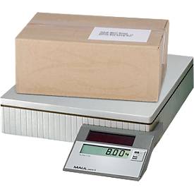 MAUL Paketwaage MAULparcel S, bis 50 kg, Solarbetrieben, Abschaltautomatik, Ein-Tasten-Bedienung, Hold-Funktion, grau