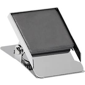 Maul Papierklemme mit Magnet, B 40 mm, Klemmweite 23 mm, Haftkraft 1,2 kg, hellsilber