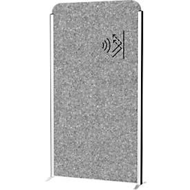 MAUL Stellwandsystem MAULcocoon Akustik, B 1000 x H 1800 mm, dunkelgraue Oberfläche, silber