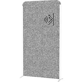 MAUL Stellwandsystem MAULcocoon Akustik, B 1000 x H 1800 mm, dunkelgraue Oberfläche, weiß