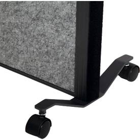 MAUL Stellwandsystem MAULconnecto, Steckmodule, 3x Akustikvlies dunkel, Klettverbindung, auf Rollen, H 1800 x B 1000 mm, anthrazit