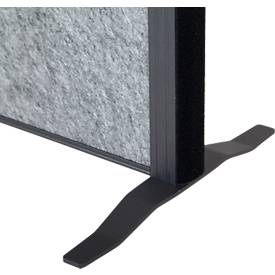 MAUL Stellwandsystem MAULconnecto Uplight, 3 x Akustikvlies dunkel, LED-Leuchte mit 2500 lm & 4000 k, Klettverbindung, Standfuß, H 1800 x B 1000 mm, anthrazit