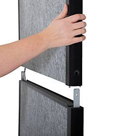 MAUL Stellwandsystem MAULconnecto Uplight, 3 x Akustikvlies dunkel, LED-Leuchte mit 2500 lm & 4000 k, Klettverbindung, Standfuß, H 1800 x B 1000 mm, anthrazit