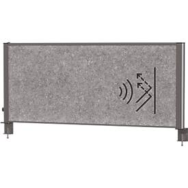MAUL Tisch-Trennwand MAULconnecto Uplight, LED-Beleuchtung, 1200 x 500 mm, anthrazit