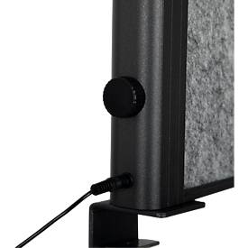 MAUL Tisch-Trennwand MAULconnecto Uplight, LED-Beleuchtung, 1200 x 500 mm, anthrazit