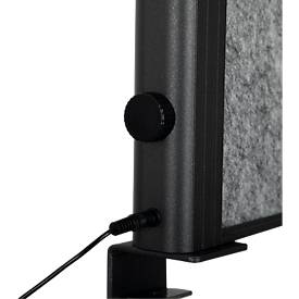 MAUL Tisch-Trennwand MAULconnecto Uplight, LED-Beleuchtung, 1600 x 500 mm, anthrazit