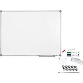 MAUL Whiteboard Premium 2000 SET, silber, emailliert, 2400 x 1200 mm