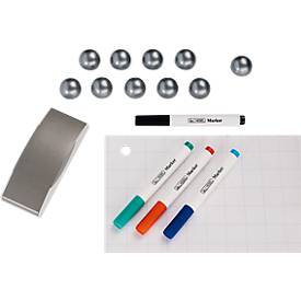 MAUL Whiteboard Premium 2000 SET, silber, emailliert, 900 x 1800 mm