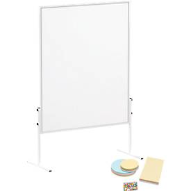 MAULsolid Moderationstafel, Papierbeschichtung, B 1200 x H 1500 mm + Moderationskarten-Set mit 360 Karten und 200 Pin-Nadeln 