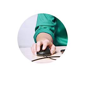 Maus Kensington Mouse-in-a-Box™ EQ, kabelgebunden, für Links-/Rechtshänder, 2 Tasten und Scrollrad, 1000 dpi, PCR, schwarz
