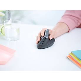 Maus Logitech MX Vertical, optisch, BT/Kabel, 6 Tasten, 4000 dpi, ergonomisch, graphitgrau