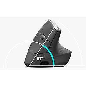 Maus Logitech MX Vertical, optisch, BT/Kabel, 6 Tasten, 4000 dpi, ergonomisch, graphitgrau