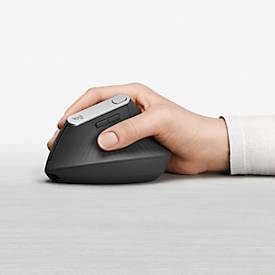 Maus Logitech MX Vertical, optisch, BT/Kabel, 6 Tasten, 4000 dpi, ergonomisch, graphitgrau