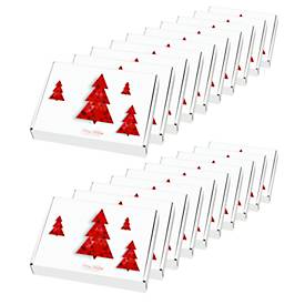 Maxibriefkartons, mit Motiv „Tannenbaum“, portooptimiert, bis 20 kg, Außenmaße 250 x 174 x 50 mm, Mikrowellpappe, weiß-braun, 20 Stück