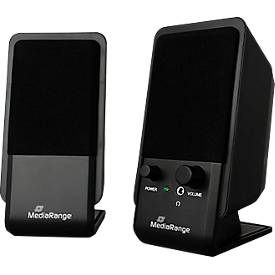 MediaRange Desktop Lautsprecher MROS352, 2 x 3 W, USB 2.0, Klinkenbuchse, schwarz