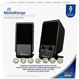 MediaRange Desktop Lautsprecher MROS352, 2 x 3 W, USB 2.0, Klinkenbuchse, schwarz