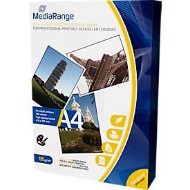MediaRange Fotopapier DIN A4, für Tintenstrahldrucker, hochglänzend, 100 Blatt a 135 g