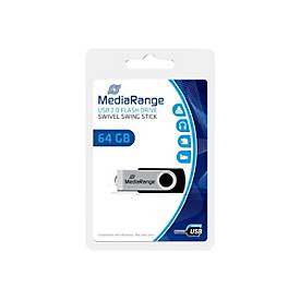 MediaRange - USB-Flash-Laufwerk - 64 GB - USB 2.0 - Schwarz/Silber