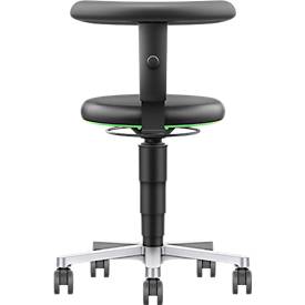 Medical / Labor Sitzmobil Bimos, höhenverstellbar, Doppelrollen, Kunstleder, grün