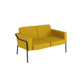 meet by Paperflow 2-Sitzer Outdoor Sofa MEDSO, Größe L, Stahlgestell, B 1250 x T 747 x H 740 mm, 240 kg, gelb