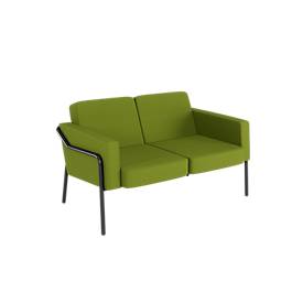 meet by Paperflow 2-Sitzer Outdoor Sofa MEDSO, Größe L, Stahlgestell, B 1250 x T 747 x H 740 mm, 240 kg, grün