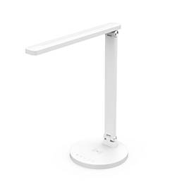 meet by Paperflow ATIAS LED-Tischleuchte weiß, 900 lm, verstellbarer Gelenkarm, Qi-Ladepad & USB, CCT