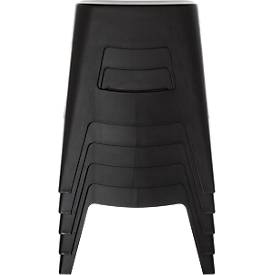 meet by Paperflow Barhocker BELLINI, Sitzhöhe 46 mm, 4-Fußgestell, Polypropylen, schwarz, 2 Stück