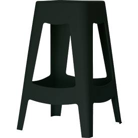 meet by Paperflow Barhocker BELLINI, Sitzhöhe 68,5 mm, 4-Fußgestell, Polypropylen, schwarz, 2 Stück