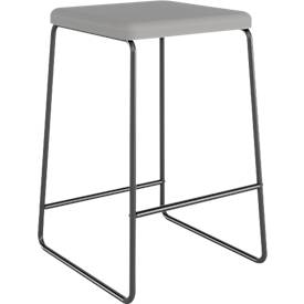 meet_by_Paperflow Barhocker Medso, Kunstleder/Metall, Sitzhöhe 75 cm, grau/mattschwarz, 2er-Set