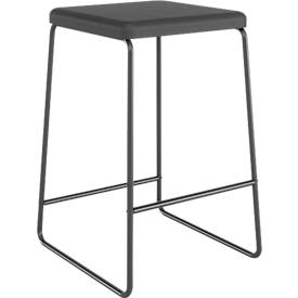 meet_by_Paperflow Barhocker Medso, Kunstleder/Metall, Sitzhöhe 75 cm, schwarz, 2er-Set
