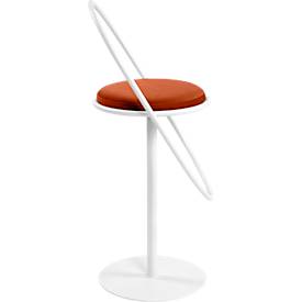 meet by Paperflow Barhocker Saturne, mit Rückenlehne, Sitzhöhe 765 mm, gepolstert, zu 100 % recycelbar, Samtbezug rostfarben, Gestell weiß