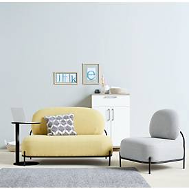 meet by Paperflow Beistelltisch, aus Stahl, rund, Säulenfuß, Ø 400 x H 570 mm, anthrazit