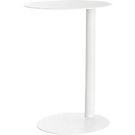 meet by Paperflow bijzettafel, gemaakt van staal, rond, kolomvoet, Ø 400 x H 570 mm, wit