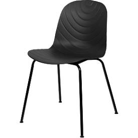 meet by Paperflow Bistrostuhl VERTIGO, Gestell schwarz, Kunststoffschale schwarz, 2er-Set