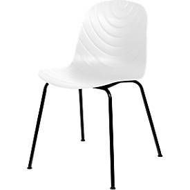 meet by Paperflow Bistrostuhl VERTIGO, Gestell schwarz, Kunststoffschale weiß, 2er-Set