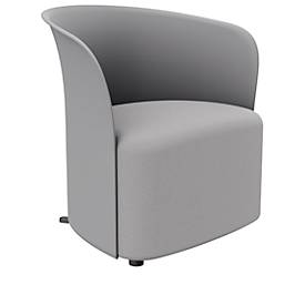 meet by Paperflow Clubsessel CROWN, Schaumpolsterung, mit Füßen, Sitzhöhe 380 mm, B 730 x T 635 x H 690 mm, Polypropylen & Hartfaserplatte, Polsterbezug grau