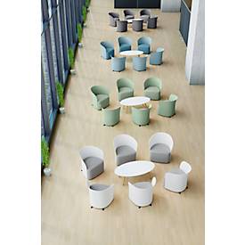 meet by Paperflow Clubsessel CROWN, Schaumpolsterung, mit Füßen, Sitzhöhe 380 mm, B 730 x T 635 x H 690 mm, Polypropylen & Hartfaserplatte, Polsterbezug weiß