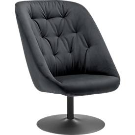 meet by Paperflow Drehsessel SCOOP, Polyurethaneschaum, bis 120 kg, Stahl & Polyester, schwarz & anthrazit